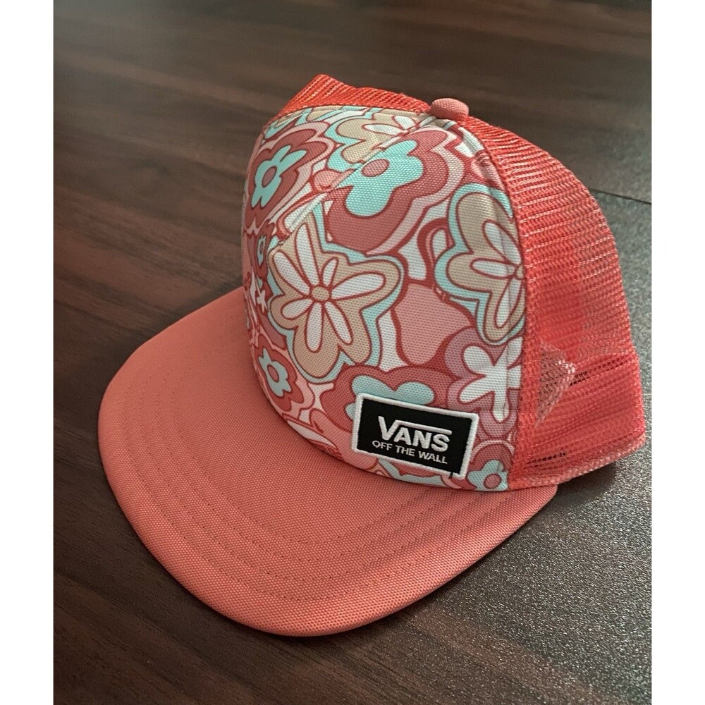VANS OFF THE WALL Orange/Colorful FLORAL TRUCKER HAT Summer Skate Hike Snapback